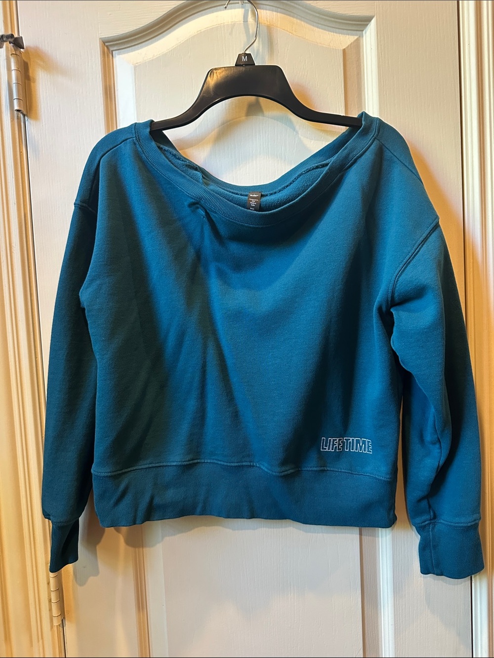 Lifetime Teal Cropped Pullover Sweatshirt